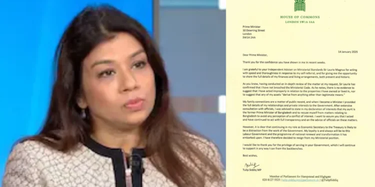 দূর্নীতিসহ নানা কেলেঙ্কারী মাথায় নিয়ে অবশেষে টিউলিপ সিদ্দিকের পদত্যাগ