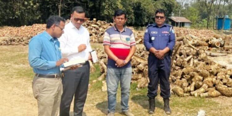 ইট ভাটায় কাঠ পোড়ানোর অভিযোগে লাখ টাকা জরিমানা