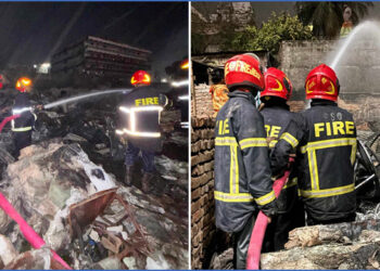 গাবতলীতে আগুনে পুড়লো বস্তির দেড়শো ঘর, দুটি বাস