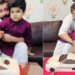 বাবার সঙ্গে কেক কেটেছে বীর, ছবি তুলেছে কে