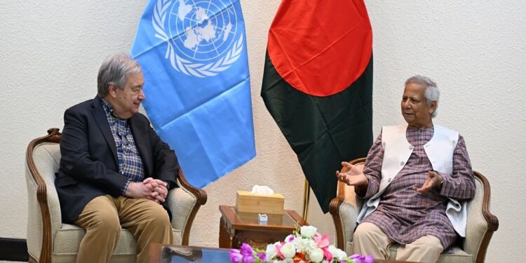 প্রধান উপদেষ্টার সঙ্গে বৈঠকে জাতিসংঘ মহাসচিব