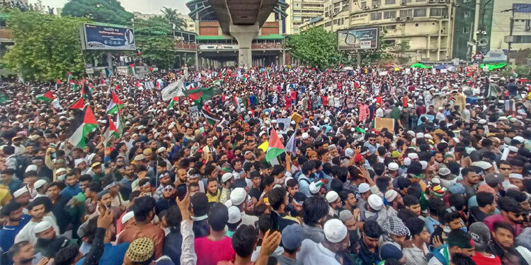 বিদেশি মিডিয়ায় বাংলাদেশের ‘মার্চ ফর গাজা’