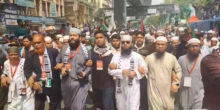 মার্চ ফর গাজা, রাজধানীতে জনস্রোত