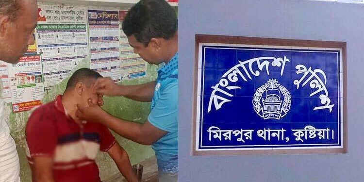 থানায় নেওয়ার পথে দুই পুলিশকে হাতুড়িপেটা করলো আসামি