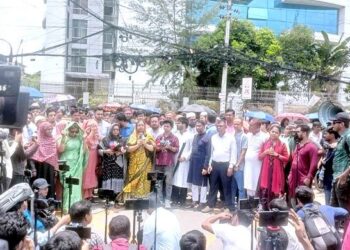 ৫ ইসির পদত্যাগ দাবিতে এনসিপির বিক্ষোভ