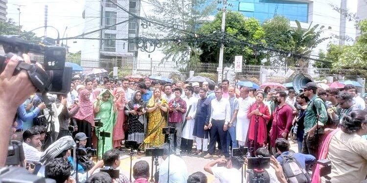 ৫ ইসির পদত্যাগ দাবিতে এনসিপির বিক্ষোভ