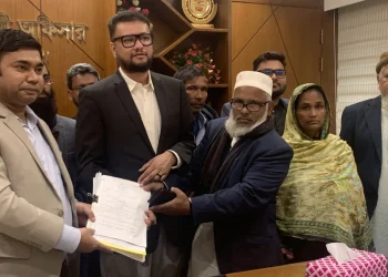 সুনামগঞ্জ-৩ আসনে এবি পার্টির প্রার্থী তালহা আলমের মনোনয়ন দাখিল